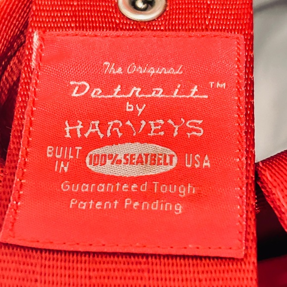 Harveys Cherry Red Woven Tote with Mercedes Benz Logo - Picture 5 of 10